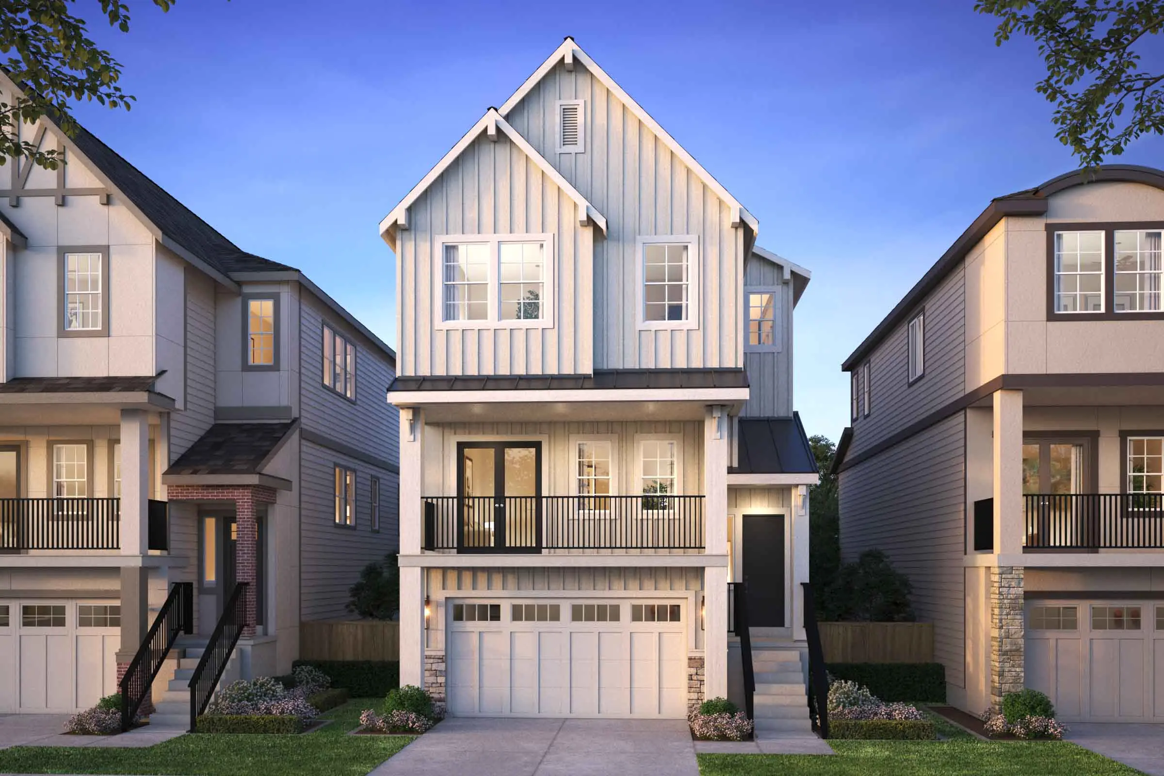 The Residences at The Vineyard - St. Helena - Farmhouse - Tuck Under - Rendering