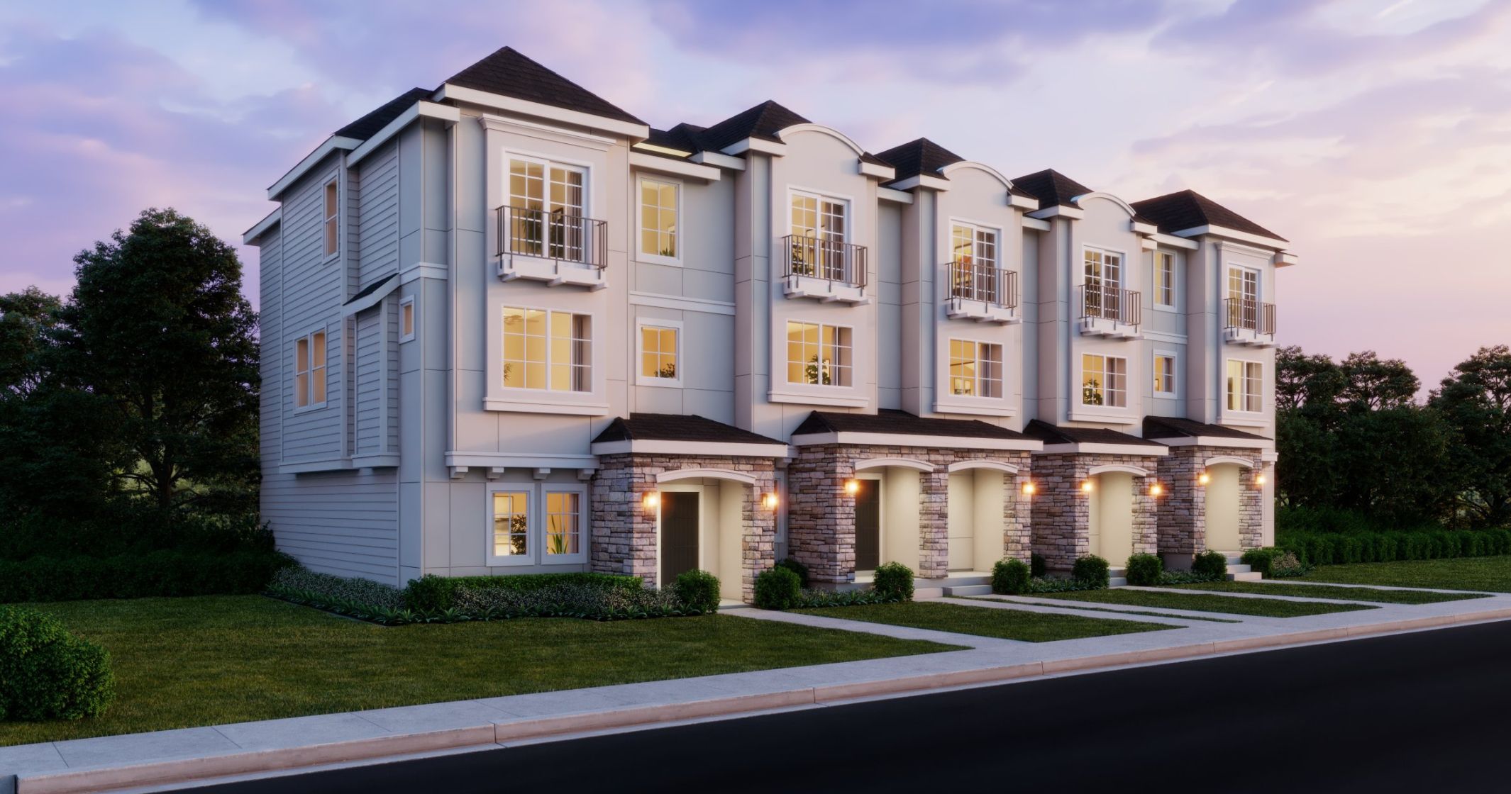 french elevation exterior rendering